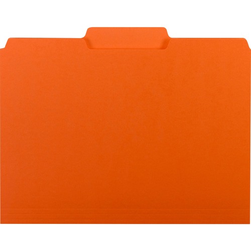 Interior File Folders, 1/3 Cut Top Tab, Letter, Orange, 100/box