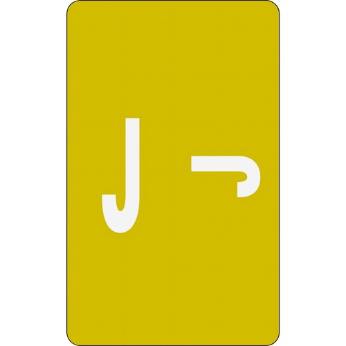 Alpha-Z Color-Coded Second Letter Labels, Letter J, Yellow, 100/pack