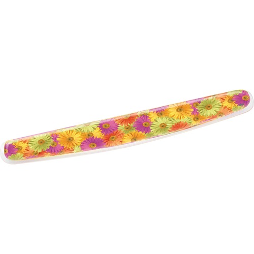 Fun Design Clear Gel Keyboard Wrist Rest, Daisy Design