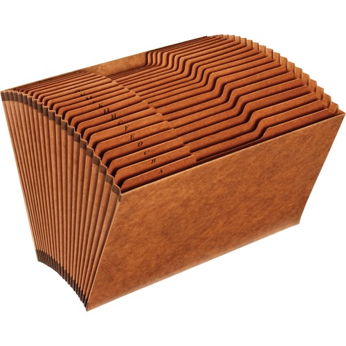 Heavy-Duty Expanding Open Top File, 21 Pockets, 1/3 Tab, Legal, Brown
