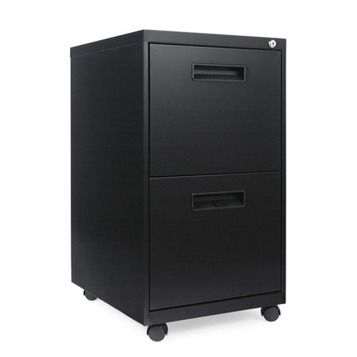 Two-Drawer Metal Pedestal File, 14 7/8w X 19-1/8d X 27-3/4h, Black