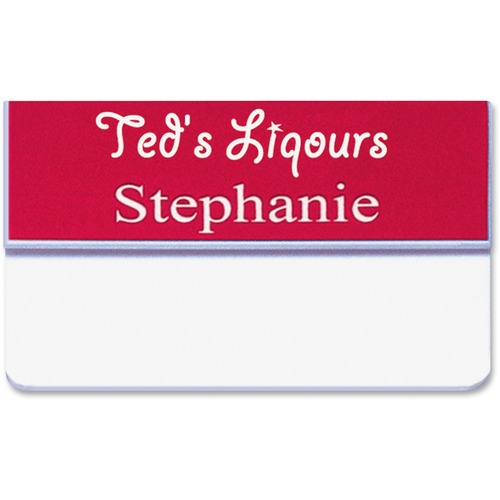 Pocket Name Badge w/Logo, 1"x3", Ast