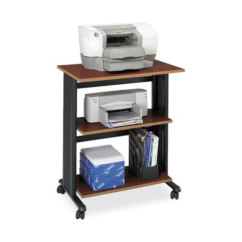 Muv Mobile Machine Cart, Three-Shelf, 29-1/2w X 20d X 35h, Cherry/black