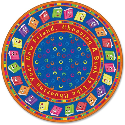 Circle Time Books Rug, Bright, 12' Round, Multi