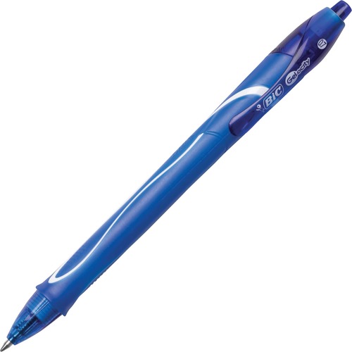 Gel-Ocity Quick Dry Retractable Gel, Blue Ink, Medium, 1 Dozen
