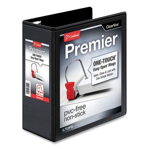 Easy-Open Clearvue Locking Slant-D Binder, 4" Cap, 11 X 8 1/2, Black