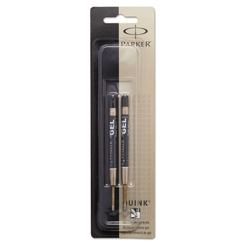 Refill For Gel Ink Roller Ball Pens, Medium, Black Ink, 2/pack