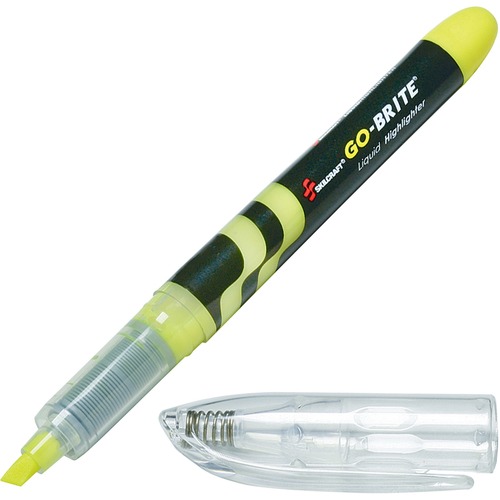 7520014612662, GO-BRITE LIQUID HIGHLIGHTERS, FLUORESCENT, YELLOW, 6/PACK