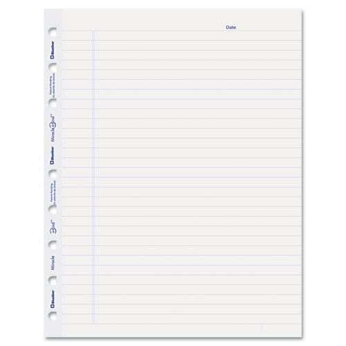 Miraclebind Ruled Paper Refill Sheets, 9-1/4 X 7-1/4, White, 50 Sheets/pack