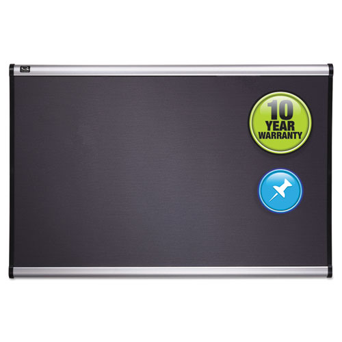 Prestige Bulletin Board, Diamond Mesh Fabric, 36 X 24, Gray/aluminum Frame