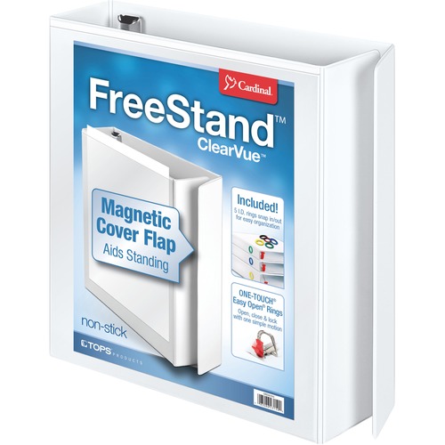 Slant D-Ring Binders, 11"x8-1/2", 2" Capacity, White