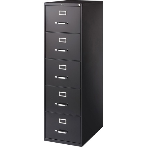 Vertical File, 5-Drawer, Lgl, 18"x26-1/2"x61-3/8", Black