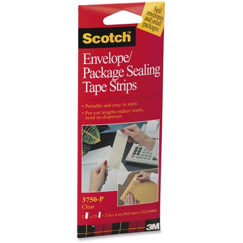 Envelope/package Sealing Tape Strips, 2" X 6", Clear, 50/pack
