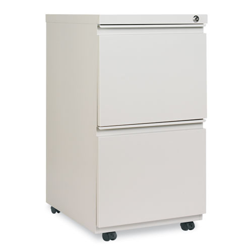 Two-Drawer Metal Pedestal File With Full-Length Pull, 14 7/8w X 19 1/8d, Lt Gray