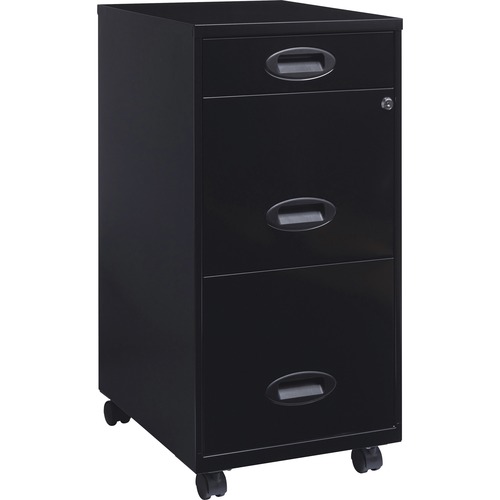 File Organizer, 3-Drawer, 14-1/4"x18"x26-1/2", Black