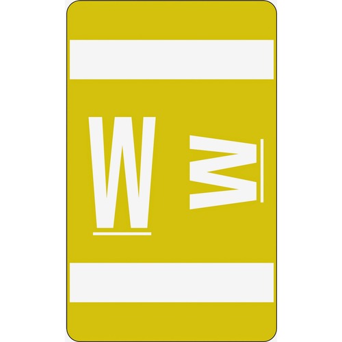 Alpha-Z Color-Coded Second Letter Labels, Letter W, Yellow, 100/pack