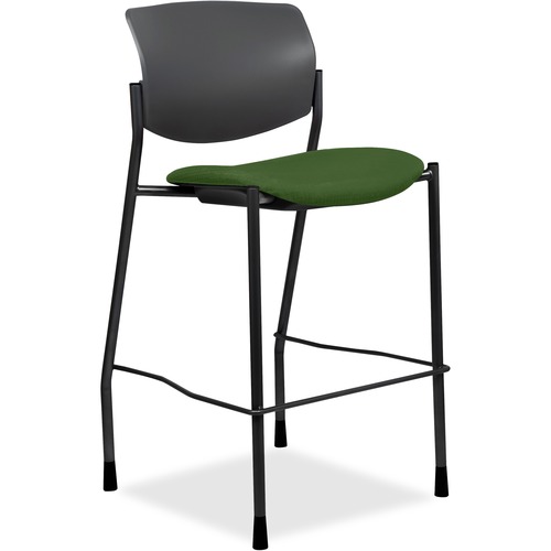 Stool, BK Plastic Back, 21-1/2"x25"x45", Fern GN Fabric Seat