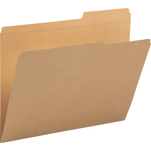 Kraft File Folders, 2/5 Cut Right, Reinforced Top Tab, Letter, Kraft, 100/box