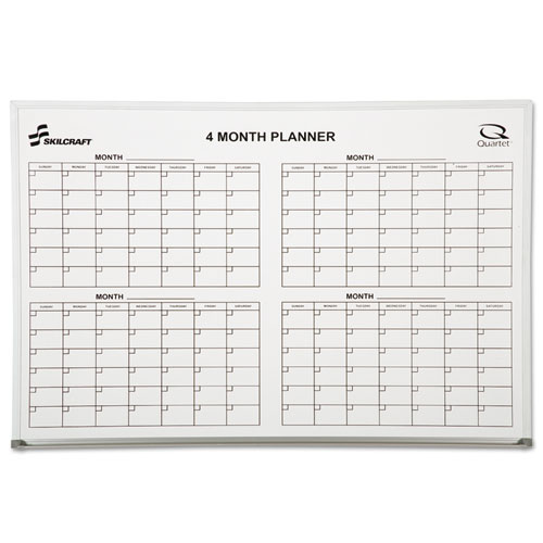 7110015550295, QUARTET 4-MONTH CUBICLE CALENDAR BOARD, 24 X 36