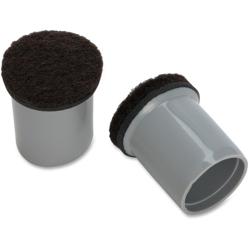 Replacement Chair Tip w/Felt, 3/4, 16/Bag, Gray