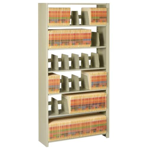 Snap-Together Steel Six-Shelf Closed Starter Set, 36w X 12d X 76h, Sand
