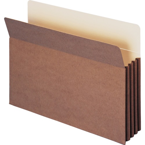 3 1/2" Exp Pocket W/tyvek, Straight, Legal, Manila/redrope, 10/box