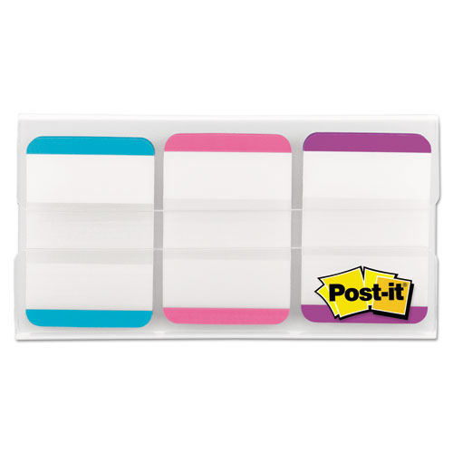 File Tabs, 1 X 1 1/2, Aqua/pink/violet, 66/pack