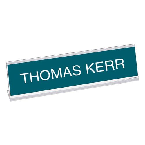 Standard Aluminum Desk Sign, 2"x8", Silver