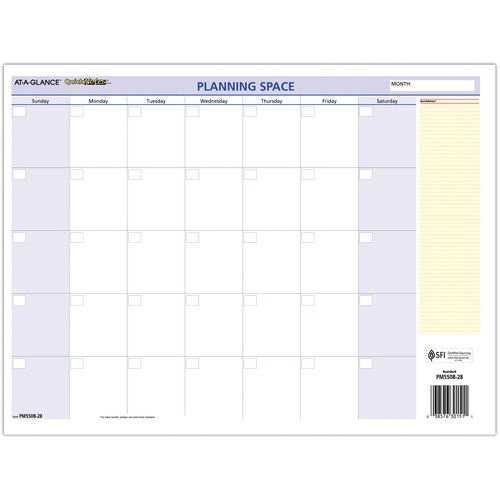 QUICKNOTES MINI ERASABLE WALL PLANNER, 16 X 12, 2019