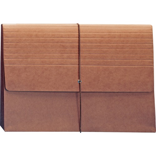 Extra-Wide 5 1/4" Exp Wallets With Elastic Cord, Redrope, Ltr