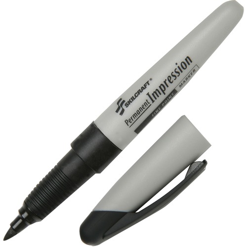 7520015194372, PERMANENT IMPRESSION MARKER, FINE POINT, BLACK, DOZEN