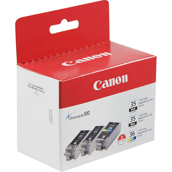 1509b007 (cli-36) Ink, Black/tri-Color, 3/pk