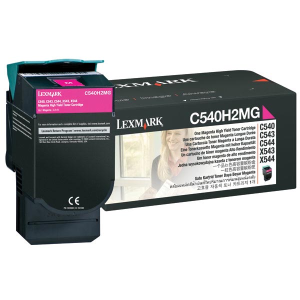 C540h2mg High-Yield Toner, 2000 Page-Yield, Magenta