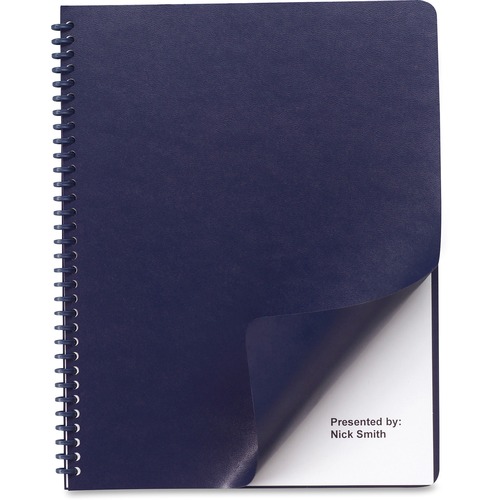 Leather Look Binding System Covers, 11-1/4 X 8-3/4, Navy, 100 Sets/box