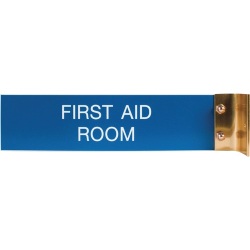Aluminum Corridor Sign, 2"x8", Gold Frame