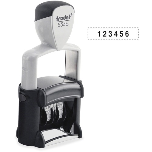 Professional Numberer, Self-Inking, Type Size 1 1/2, Six Digits, Black