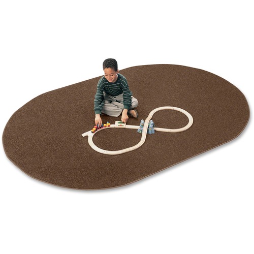 Mt. St. Helen Rug,Anti-Static,30oz,6'x9',Oval,Mocha