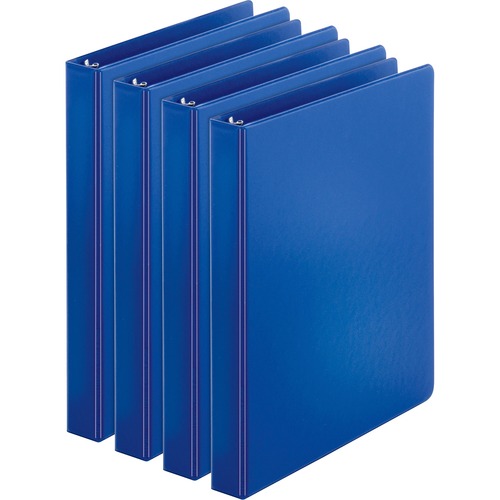 Binders, Round Rings, 1" Cap, 11"x8-1/2", 4/BD, Dark Blue