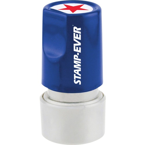 Round Stamp, Pre-Inked, "Star", 3/4" Dia, Red