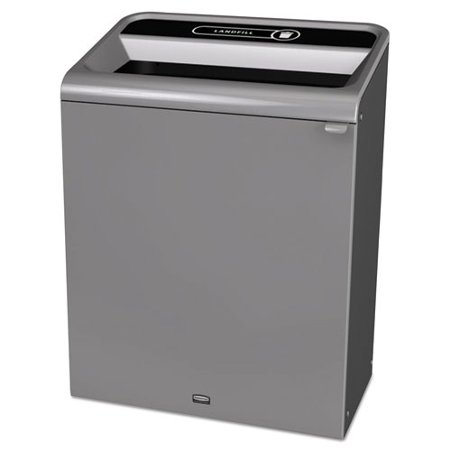 Configure Indoor Recycling Waste Receptacle, 45 Gal, Gray, Landfill