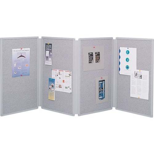 Tabletop Display Presentation Board, 72 X 30, Gray Surface, Gray Frame