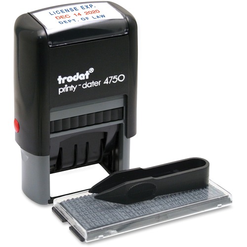 Self-Inking Do It Yourself Message Dater, 3/4 X 1 7/8, Blue/red