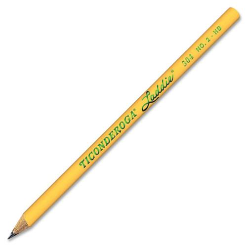 Ticonderoga Laddie Woodcase Pencil W/o Eraser, Hb #2, Yellow, Dozen