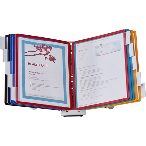 Sherpa Desk Reference System, 10 Panels, 10 X 5 5/8 X 13 7/8, Assorted Borders