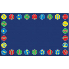 Alphabet Circles Rug, Rectangle, 72"Wx100"Lx1/2"H, Multi