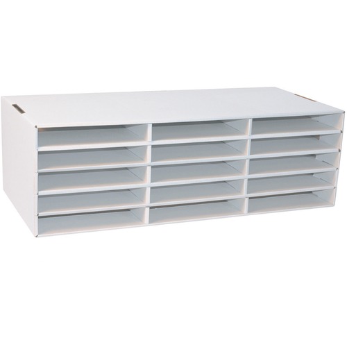 Corrugated Paper Sorter/storage Box, 15 Sections, 13 1/2 X 28 3/4 X 8 1/2