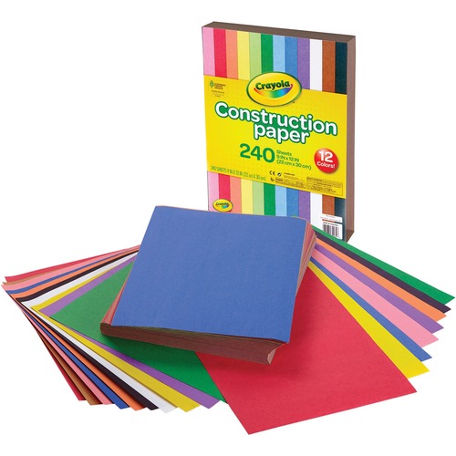 Construction Paper, 9"x12", 240Shts/PK, Ast