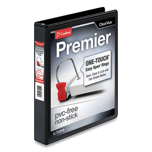 PREMIER EASY OPEN CLEARVUE LOCKING SLANT-D RING BINDER, 3 RINGS, 1" CAPACITY, 11 X 8.5, BLACK
