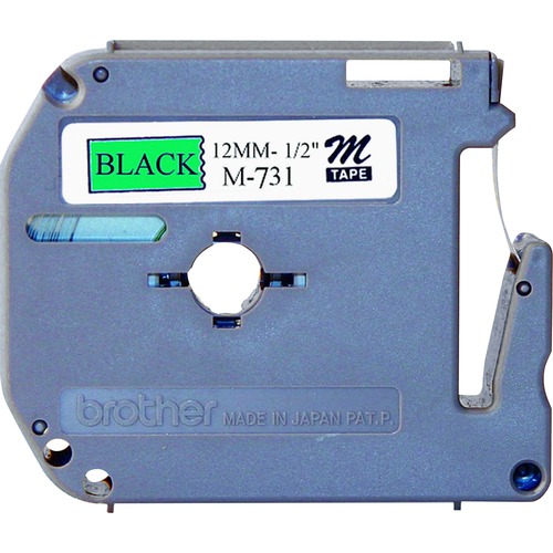 M Series Tape Cartridge For P-Touch Labelers, 1/2"w, Black On Green