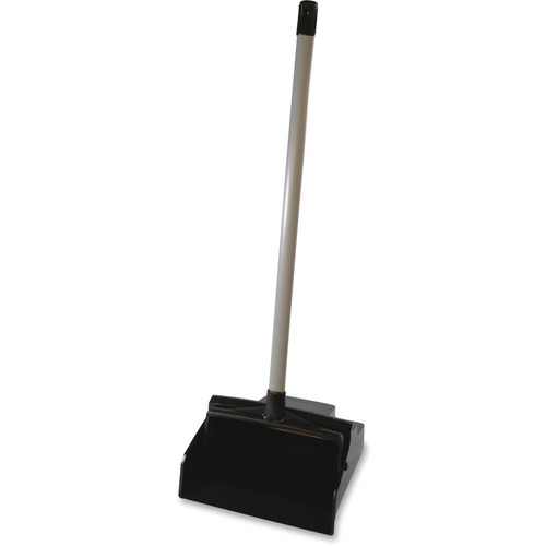 Genuine Joe  Dustpan, Straight Handle, Plastic, 12"x10-1/2"x36" Black